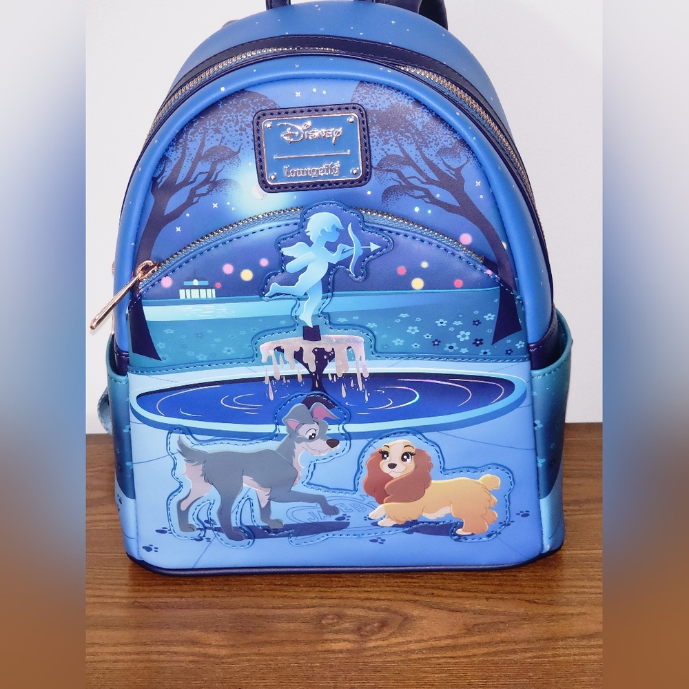 Loungefly Disney Lady & Tramp 70th Anniversary Fountain Scene Mini Backpack
